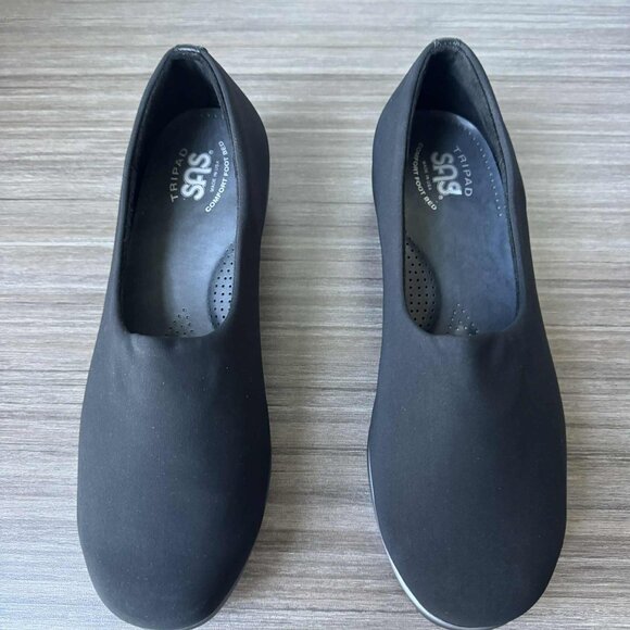 SAS Bliss Women's Tripad Slip on Wedges Shoes $145 in Black - Picture 3 of 12